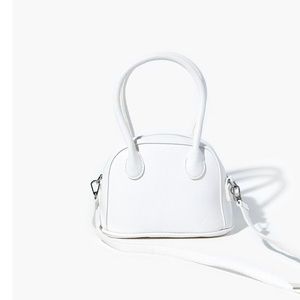 White Faux Leather Satchel